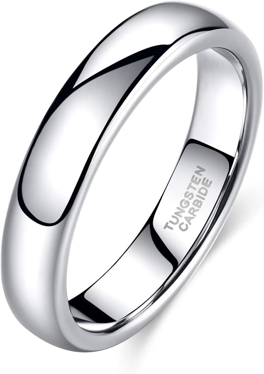 Ringen, voor dames en heren, wolfraam zilver, stapelring, smal, eenvoudig, gepolijst, verlovingsringen, trouwringen, 2 mm, 4 mm, 6 mm, 8 mm