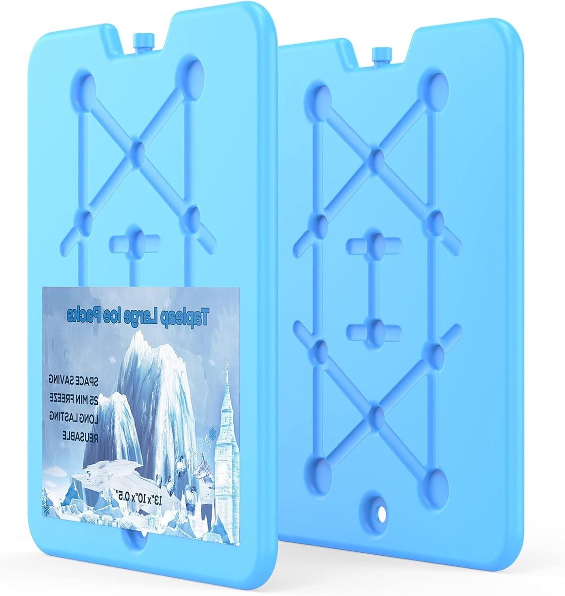 Grote ijspakketten - Koel elementen - Koelbox vullen - Langdurig koelend - Set van 2 - Blauw