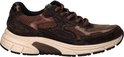 Zijzicht van een bruine Gabor Rollingsoft sneaker met bronzen mesh.