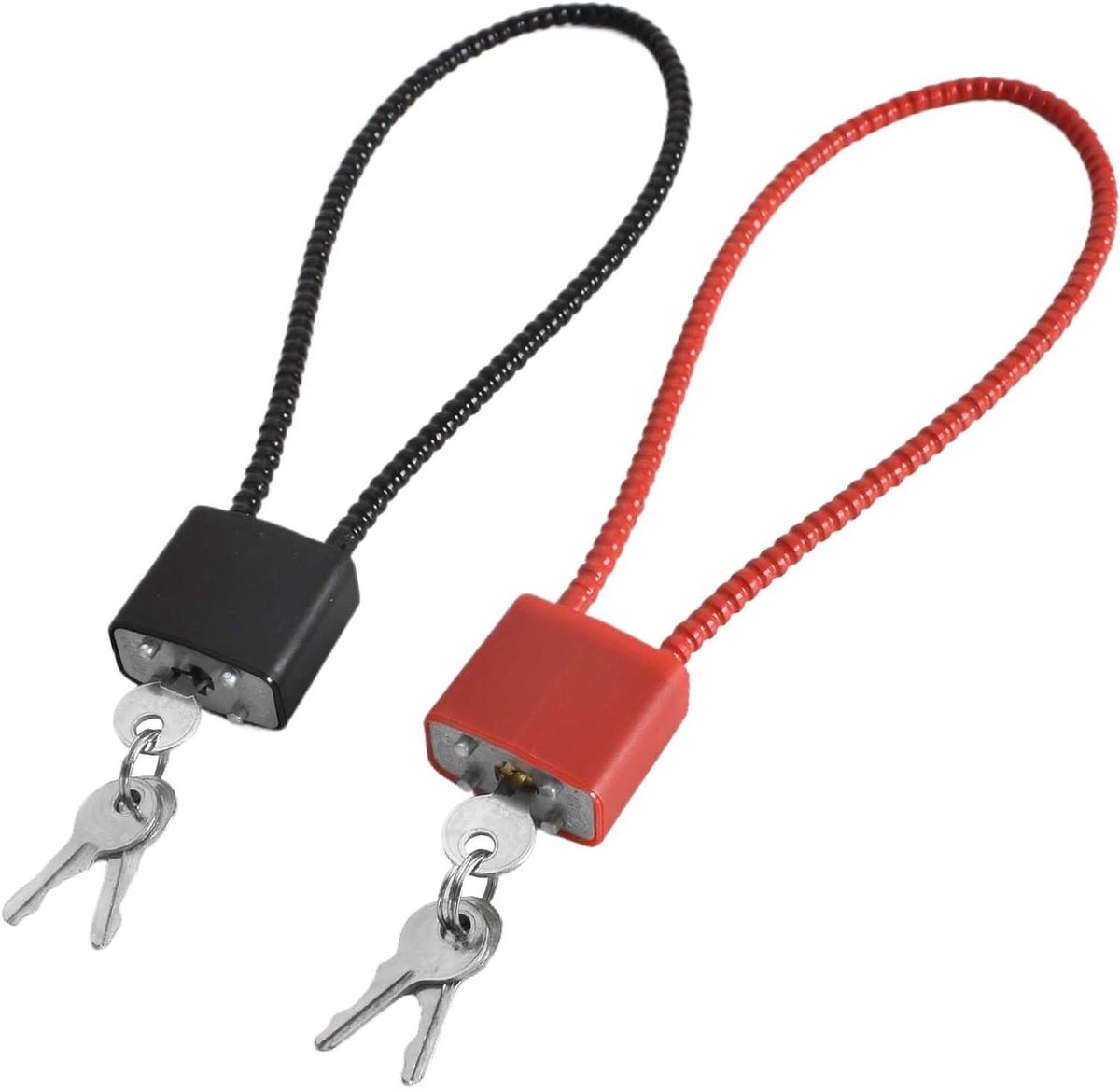 Kabelslot Set - Veiligheidsslot - Bagage Beveiligen - Gehard Staal - 2 Stuks - Rood Zwart