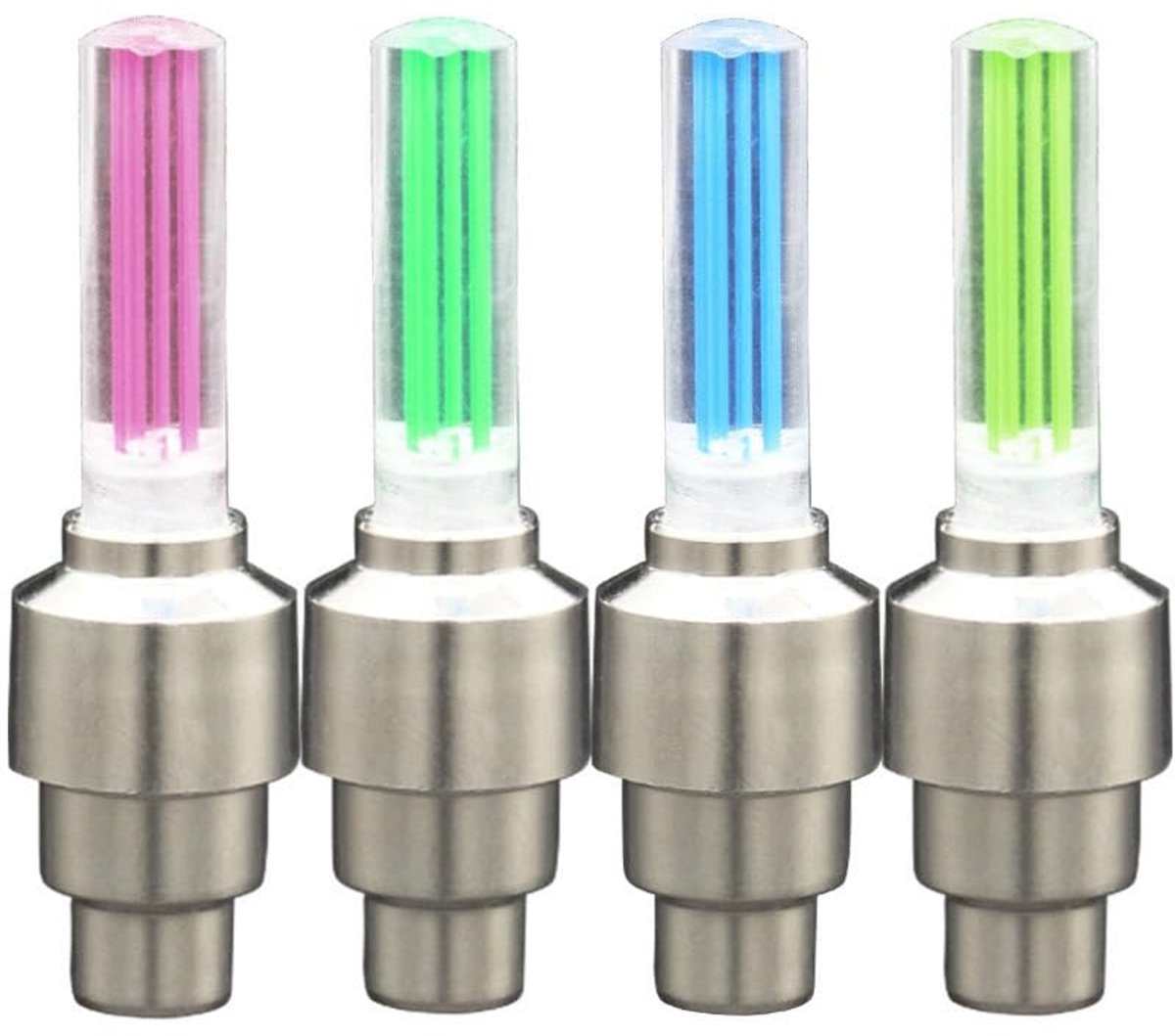 Fiets ventielverlichting - 4 stuks windmolen fluorescerende staaflamp wielaccessoire voor mountainbike nachtrijzichtbaarheid verbetering