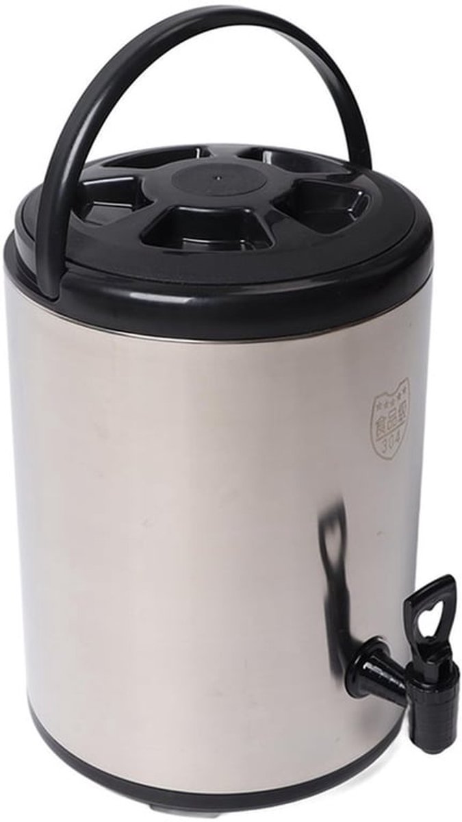 Drankdispenser 8 Liter - Dubbellaags Ontwerp - Roestvrij Staal - Geïsoleerd - Voor Thee/Koffie/Melk - Multifunctioneel Gebruik - Drankkan