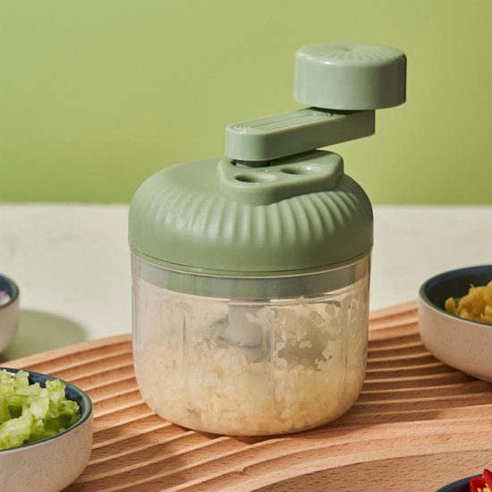 Handmatige Voedselhakker - Keuken Gereedschap - Snel Ingrediënten Snijden - Ruimtebesparend Ontwerp - 15x10x15 cm - Groen — afbeelding 5