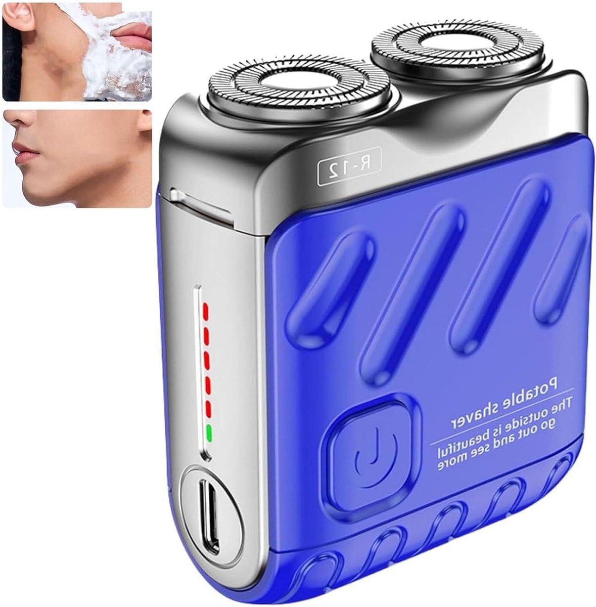 Mini Zakscheerapparaat - Draagbaar Scheerapparaat - Snel Scheren - 7 Precisie Lemmeten - Mini Formaat - Blauw