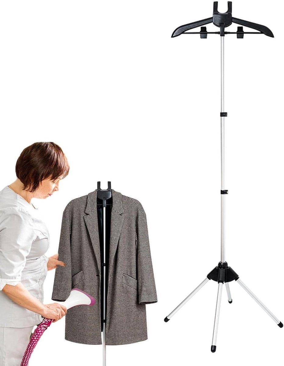 Kledinghanger Stomer - Stoomhouder Kleding - Kleding Stomen - 360 Graden Rotatie - Tot 155 cm - Zwart