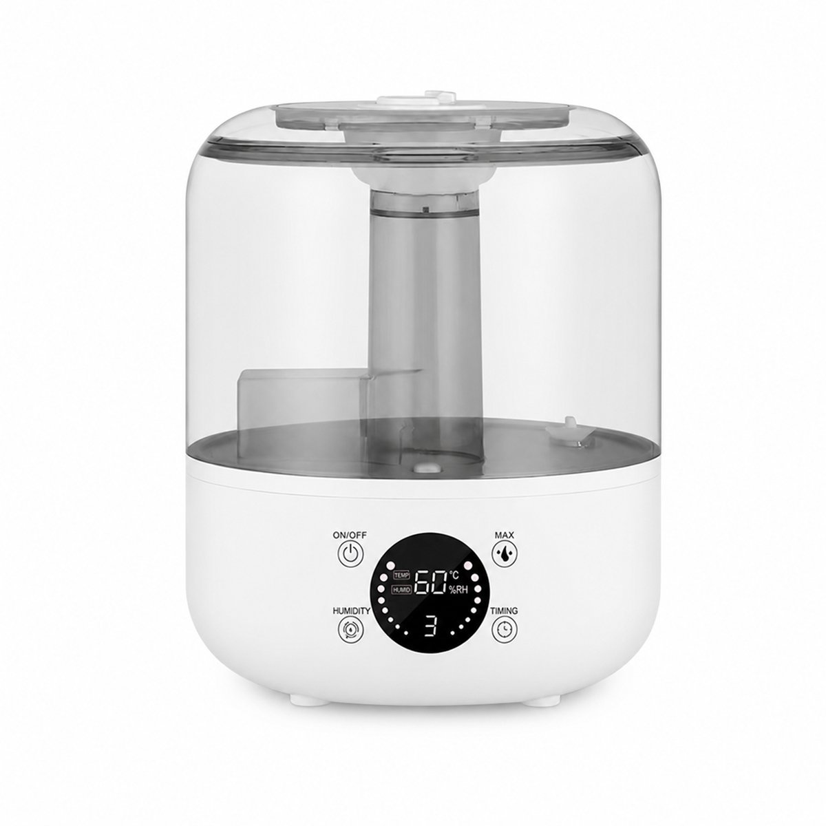Bobypet - Ultrasone Luchtbevochtiger Slaapkamer met Afstandsbediening - 3L Luchtbevochtiger met Hygrostaat - Stille Aroma Diffuser Humidifier voor Babykamer en Planten - Top-Fill Waterreservoir met Timer en Display - Wit