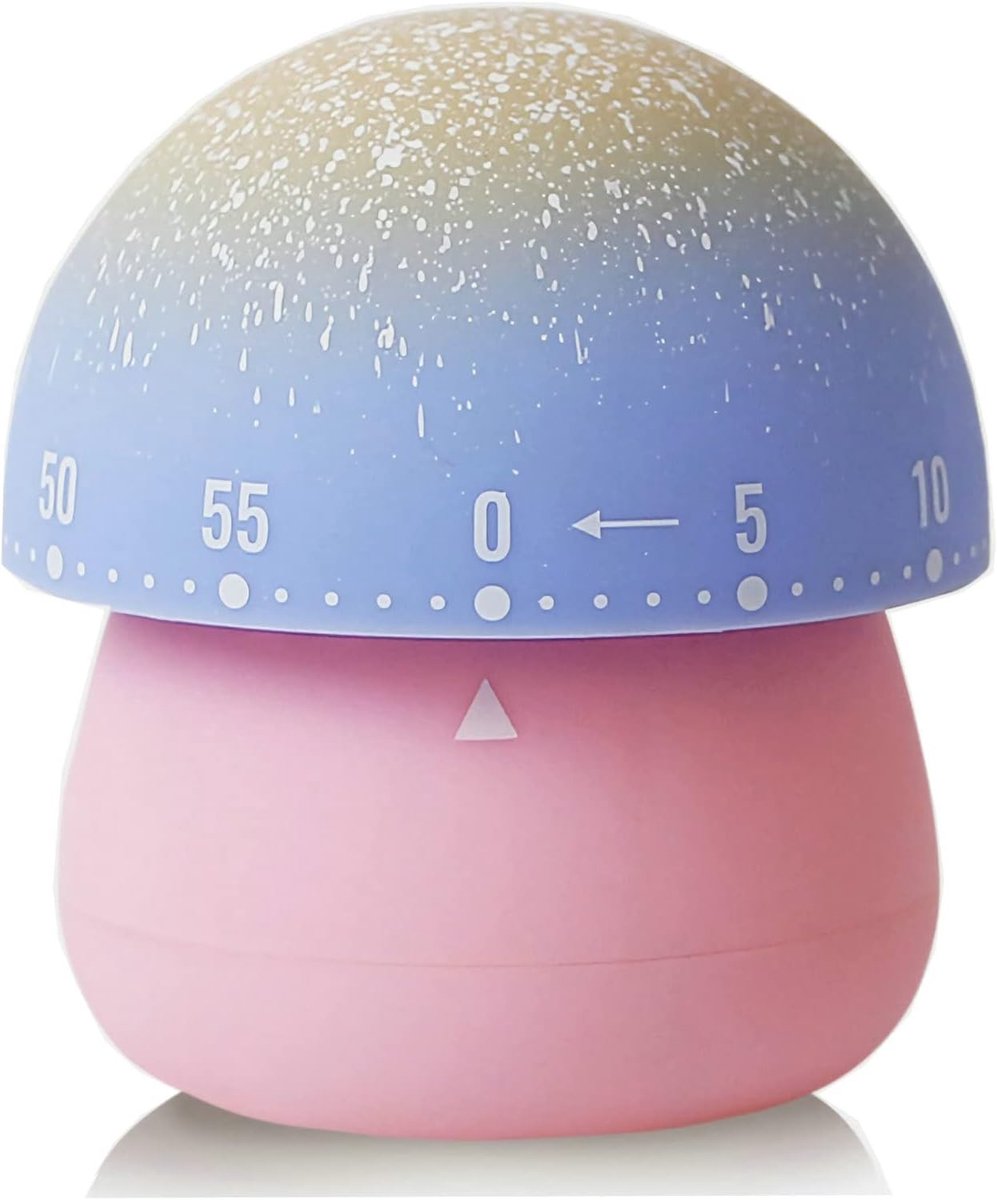 Bobypet - Schattige Paddenstoel Kookwekker - Mechanische Keukentimer Zonder Batterij - Handmatige Countdown Timer voor Kinderen en Keuken - 60 Minuten - Roze