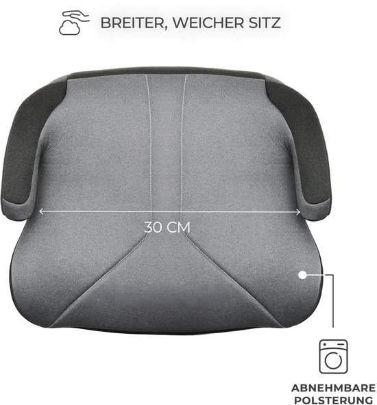 Kinderkraft I-BOOST 2 i-Size - Zitverhoger - Autostoel Booster - 125-150 cm 22-36 kg - 6-12 Jaar - R129 Goedgekeurd - Grijs van Merkloos — afbeelding 5