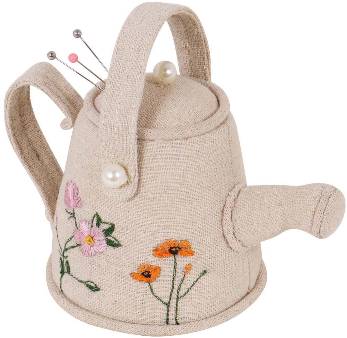 Hobby Gift Speldenkussen: Gieter: Wilde bloemen: 14 x 9,5 x 12,7 cm