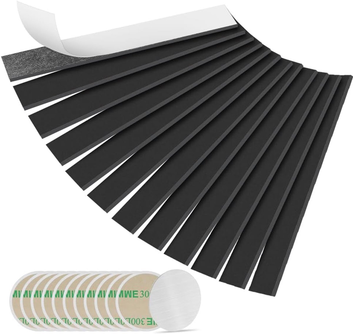 12 stuks zelfklevende magneetstrips, 2 mm dikke magneettape voor raamscherm/deurgordijn, magneetstrips met zelfklevende achtermagneet voor koelkast, gereedschap, whiteboards (150 mm x 25 mm