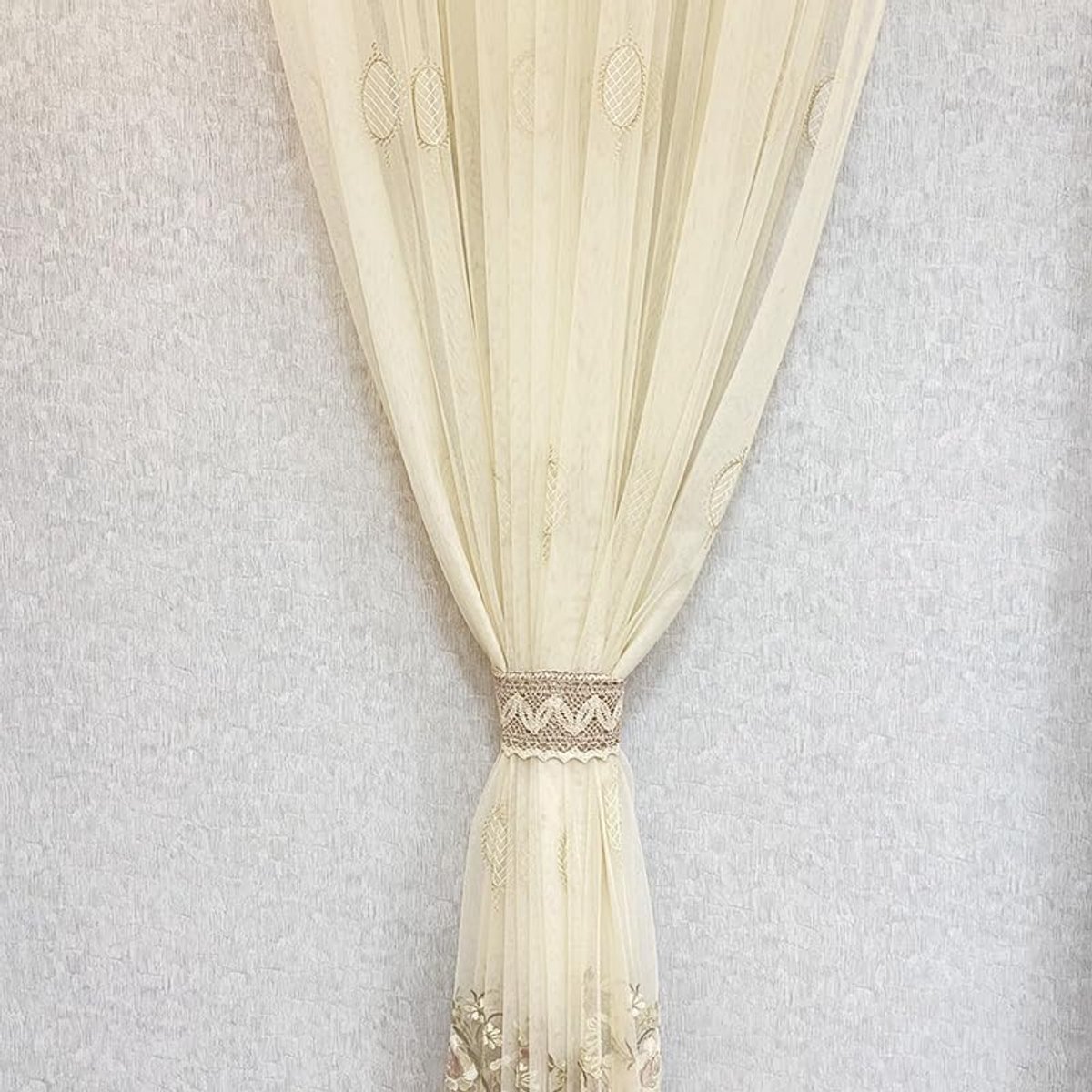 Workshop 2 stuks gordijn handgemaakte Tiebacks Decoratieve Gordijn Holdbacks met crème paar (lang 51 cm)