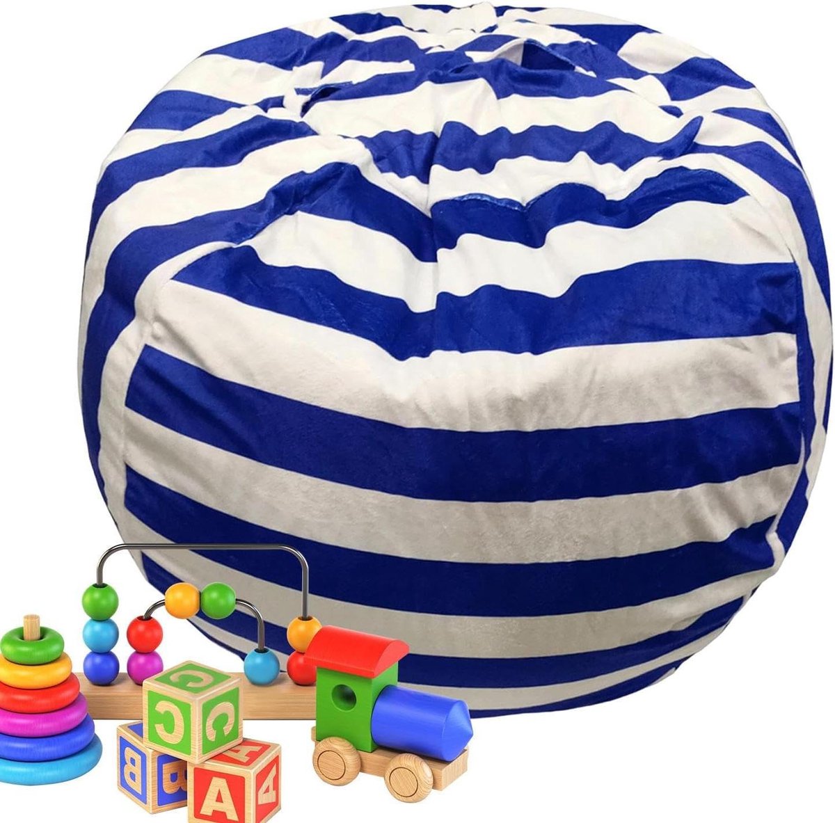 Knuffel Opbergstoel - Zitzak Organizer - Speelgoed Opbergen - Dubbel Gebruik Meubel - 37.8 Inch - Blauw
