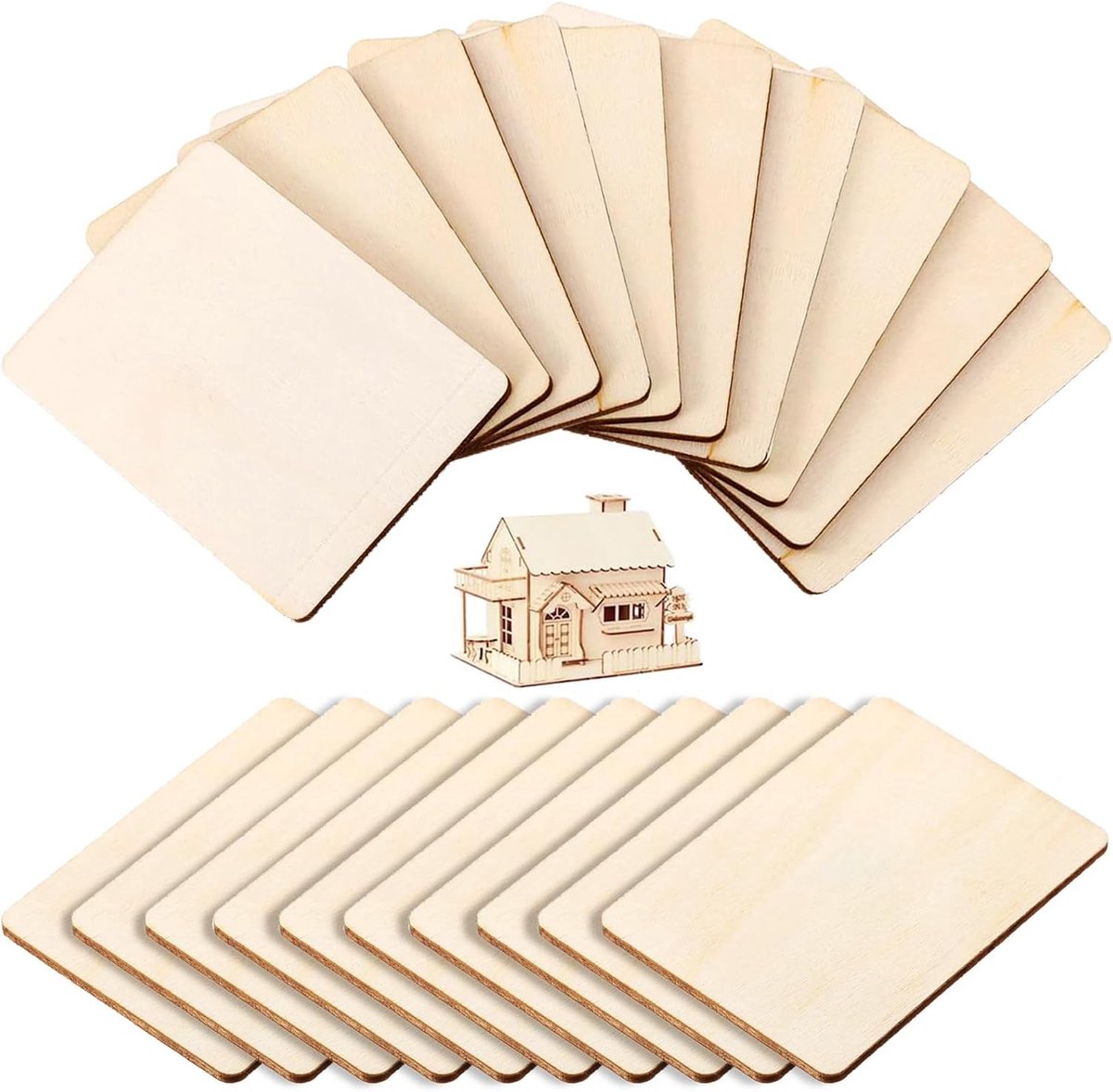 Houten Schijven voor DIY -6.4x8.9cm Handwerkactiviteiten