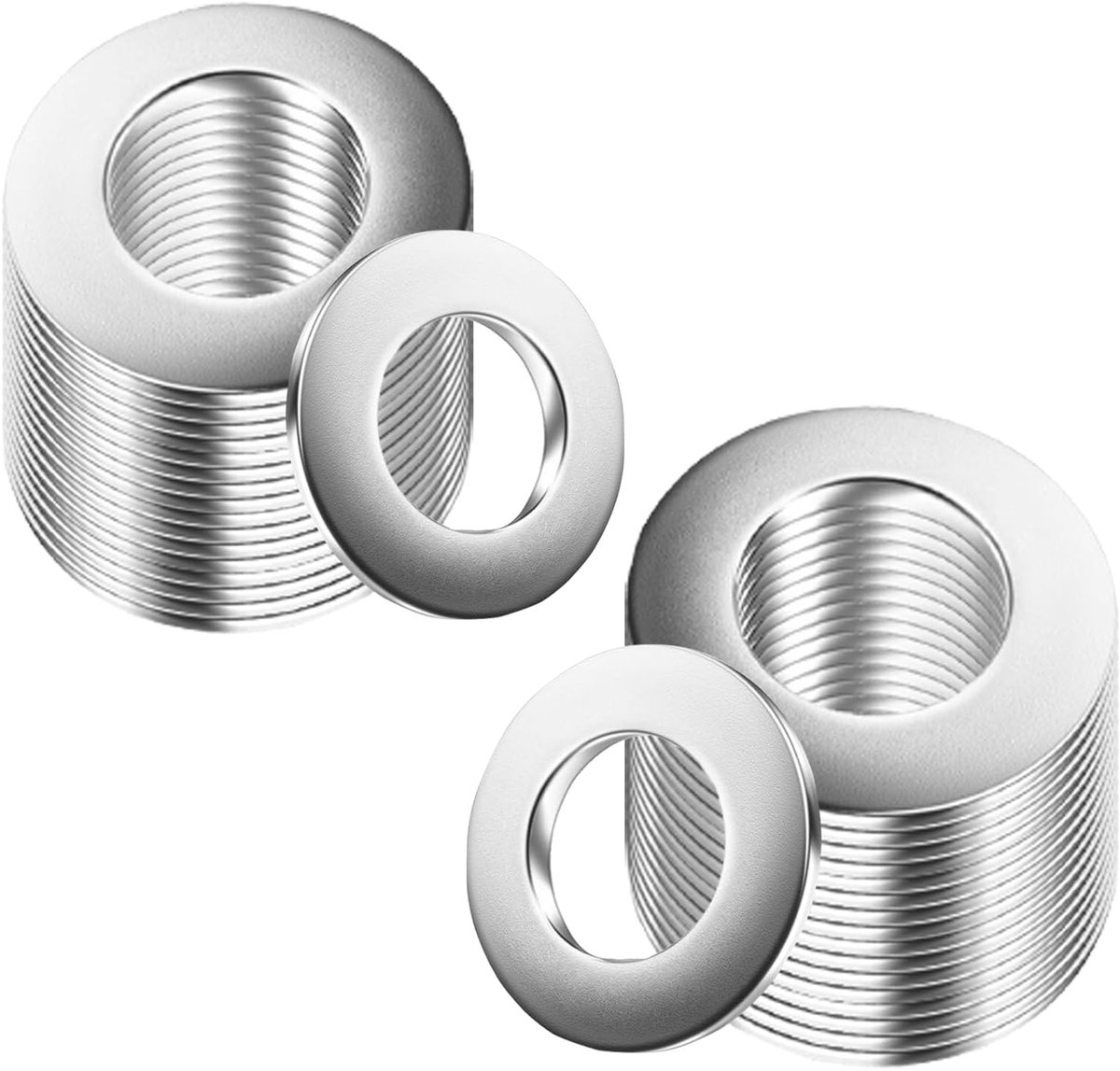 50 Stuks M8 x 16 mm Sluitringen, Roestvrij Staal A2, V2A 304, DIN125, Platte Washers Voor Schroeven, Moeren en Schroefdraadstang (Zilver)