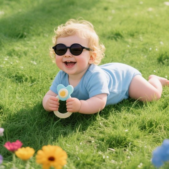 Zonnebril Baby - Kinderzonnebril Peuter - Oogbescherming Zonnig - Gepolariseerd UV400 - 0-36 Maanden - Zwart Grijs — afbeelding 2