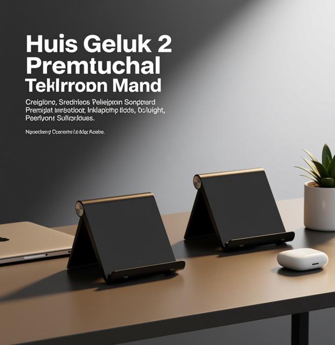 Huis Geluk 2 Premium Inklapbare Telefoonstandaard voor Tafel en Bureau, Verstelbare Tabletstandaard, Universeel voor iPhone, Samsung, Xiaomi, Huawei