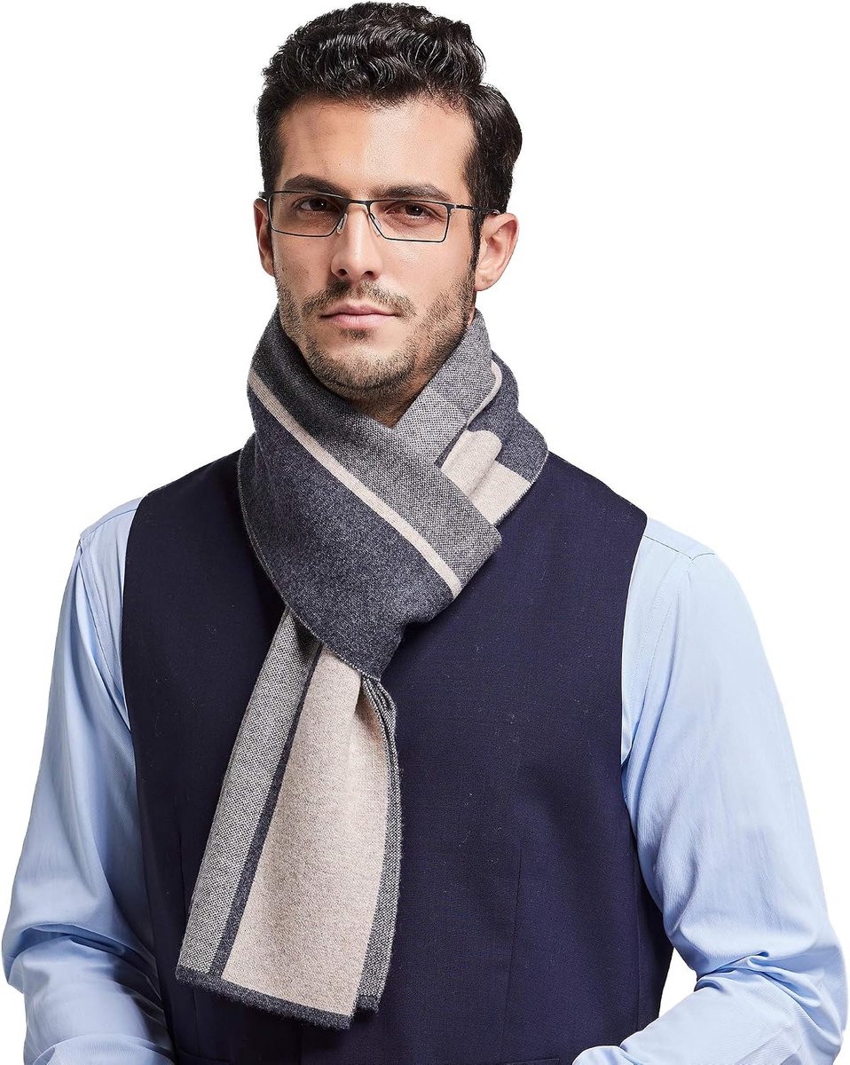 Heren 100% Australische Merino wollen sjaal gebreide zachte warme halskleding