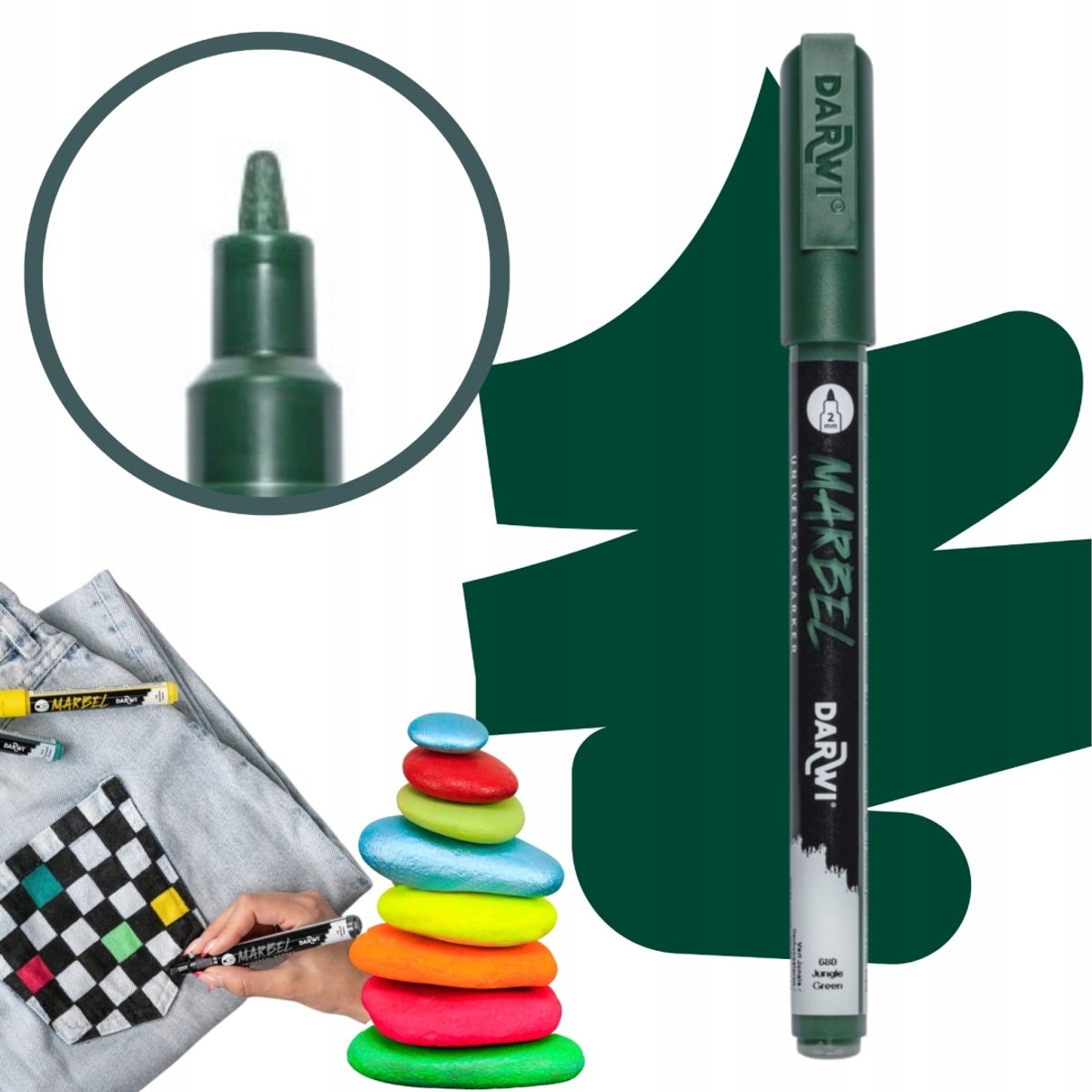 Acrylmarker MARBEL 2mm Jungle Groen voor diverse ondergronden