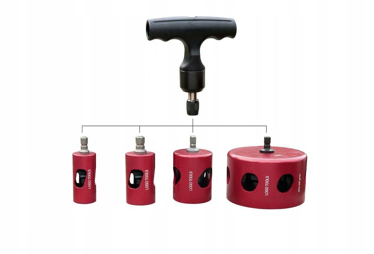 Logo Tools Kalibratorset met handvat voor PEX/AL-PEX Buizen