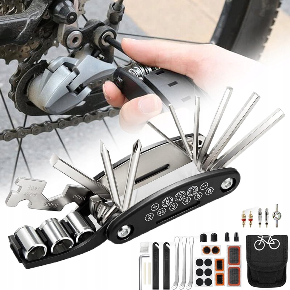Multifunctionele Fietsreparatieset 16-in-1