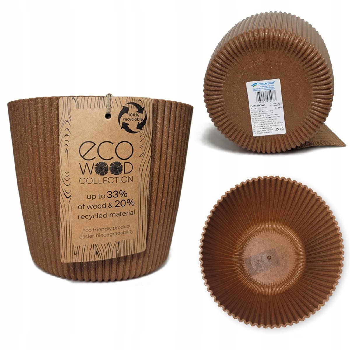 Milly Round ECO Wood Pot - 4L - Bruin - Duurzaam en stijlvol