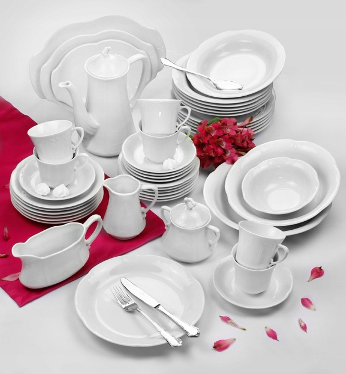 Chodzież Kamelia Wit 83-del Servies voor 12p - Porselein