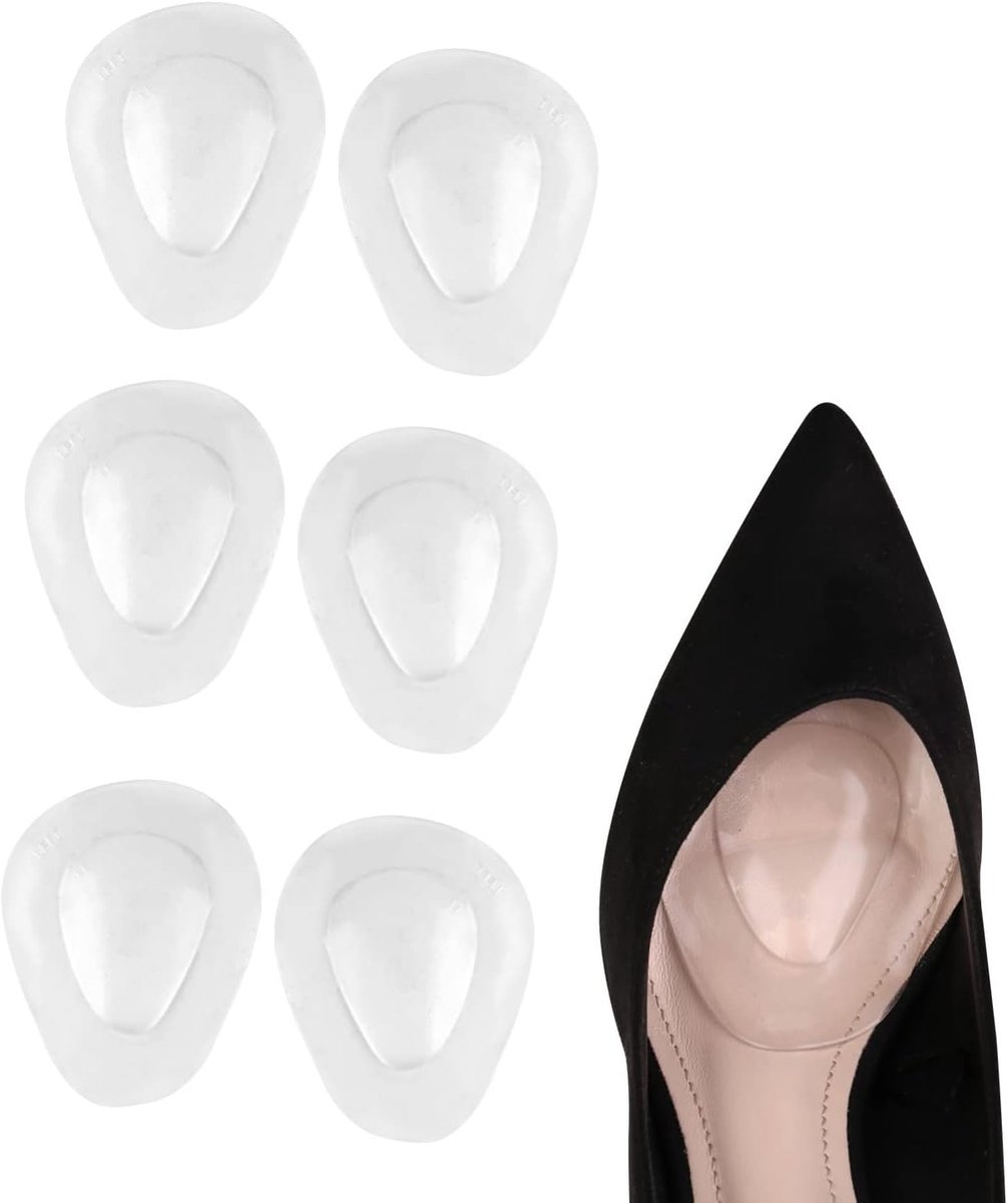 Hoge Hakken Pads, 3 paar middenvoetsbeentje pads voor vrouwen, snelle pijnverlichting bal van voetkussens, voorvoet gel inlegzolen voorkomen blaren en eelt wasbaar herbruikbaar