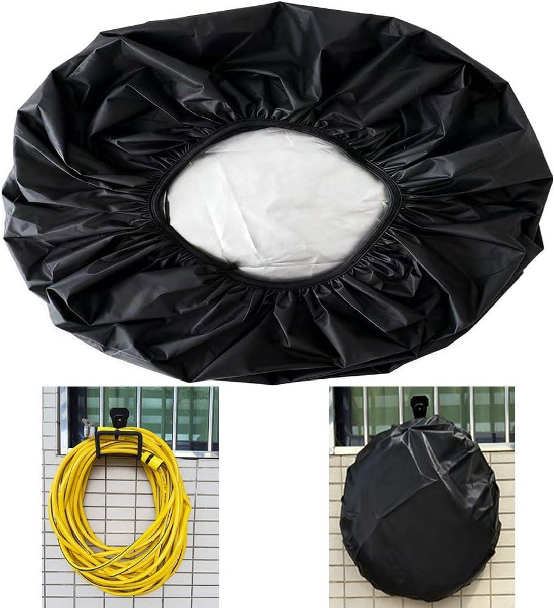 Hoes voor tuinslanghouder - Haspelhoes beschermhoes - Slang beschermen - Waterdicht zonwerend - 18x18 inch - Zwart