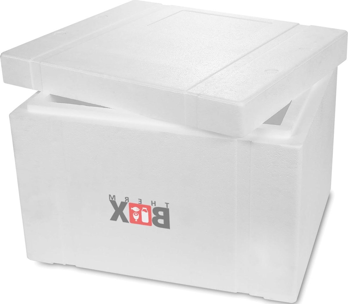 Isolatiebox met deksel - Koelbox warmhoudbox - Eten bewaren - Voedselveilig materiaal - 57.5x48x40 cm - Wit