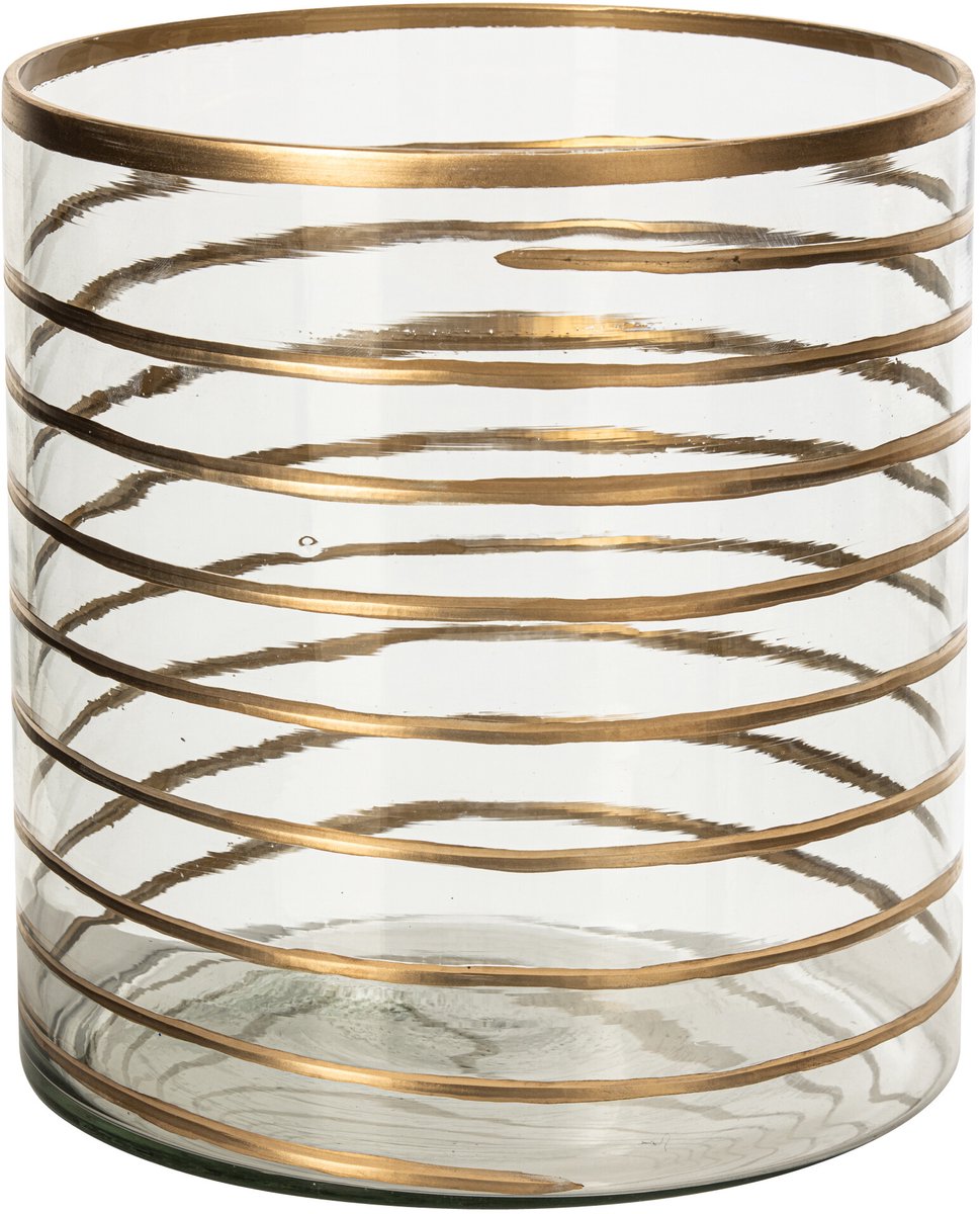 J-Line Kandelaar - glas - goud/transparant - extra large