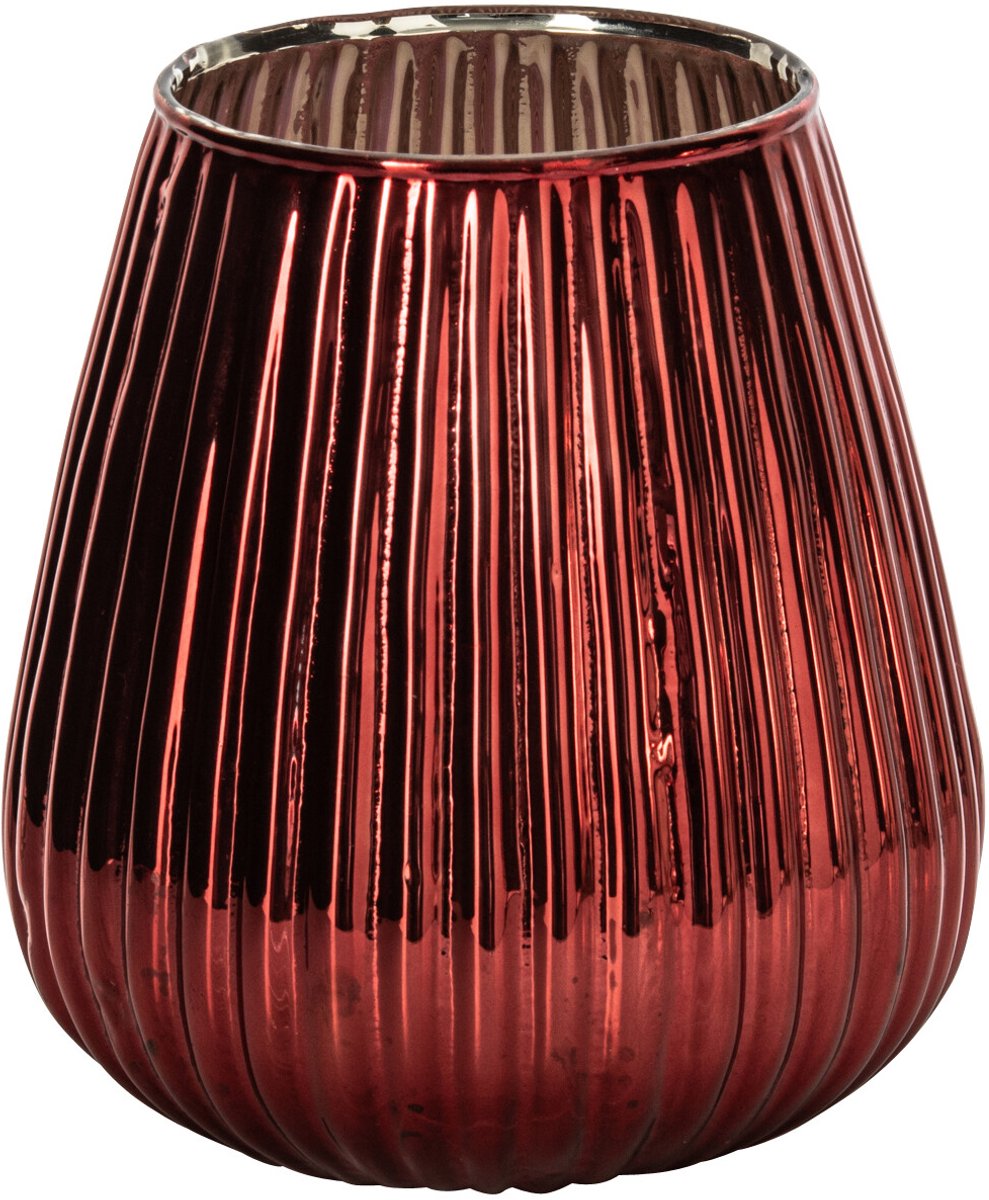 J-Line Kandelaar Chrome - glas - rood - large