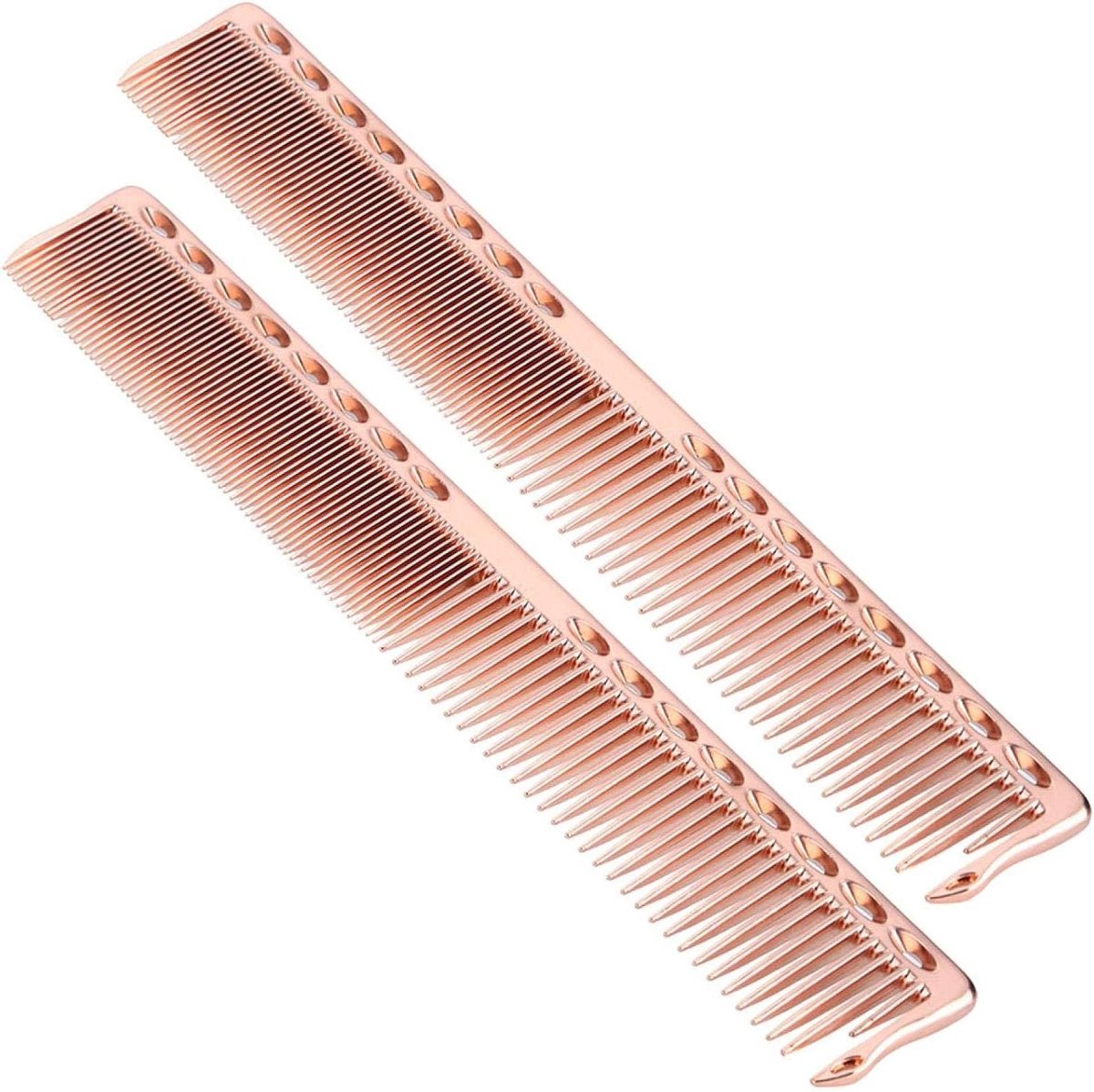 Professionele Kammen Set - Kapperskam Roestvrij Staal - Haar Stylen - Antistatisch Ontwerp - 20 cm Lengte - Roségoud