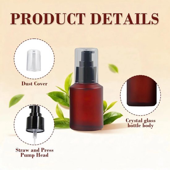 Dailygoods- Cosmetic Container 30ML - Opvouwbare Fles - Glazen/PVC Houder - Refillbare Pot - Lichtgewicht - Perfect voor Reizen - Flesfles van Dailygoods — afbeelding 2