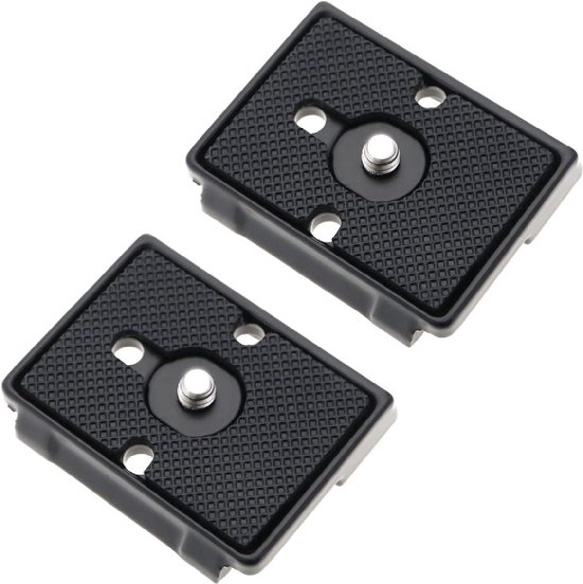 Statief Mount - Quick Release - 1/4'' Schroef - Compatibel met Manfrotto 200PL - 128RC - Zwart - 141RC - Aluminium - 222 - 352RC 460MG - 2 Stuks - Geschikt voor camera's - Zwart - Meer stabiliteit.