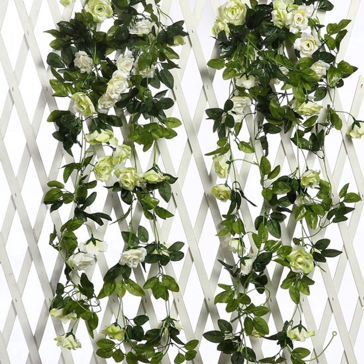 Kunstrozenslinger 240 cm - 2 Stuks - Tweekleurig - Zijde Bloem - Kunstmatige Bloem - Decoratie voor Bruiloft/Binnen/Buiten - Bloemenslinger