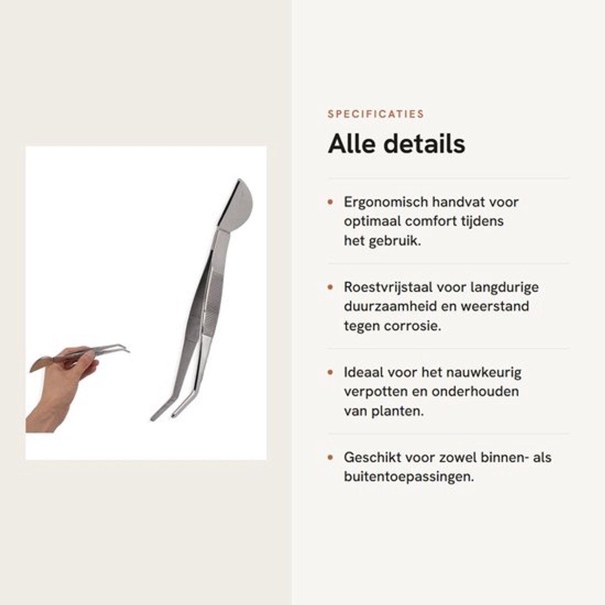 Bonsai-Pincet Roestvrij Staal - Lange Steel - Tuinpincet - Ergonomisch Ontwerp - Antislip Handvat - Duurzaam Gereedschap