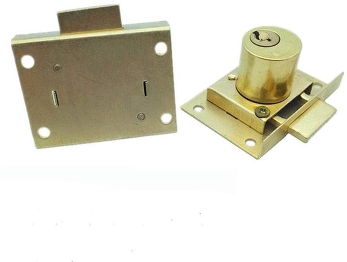 Cilinderslot Goud - Vintage Deurslot - Kastslot - 20mm Dikte - 2 Sleutels - Type A/B - Corrosiebestendig Koper