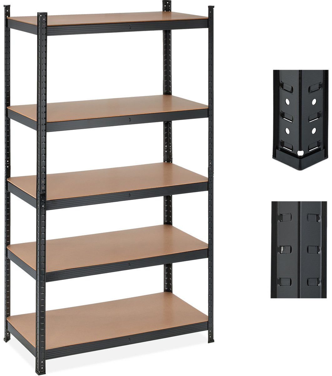 Zware stelling - 2 stuks - 100x180x50 cm - zwart