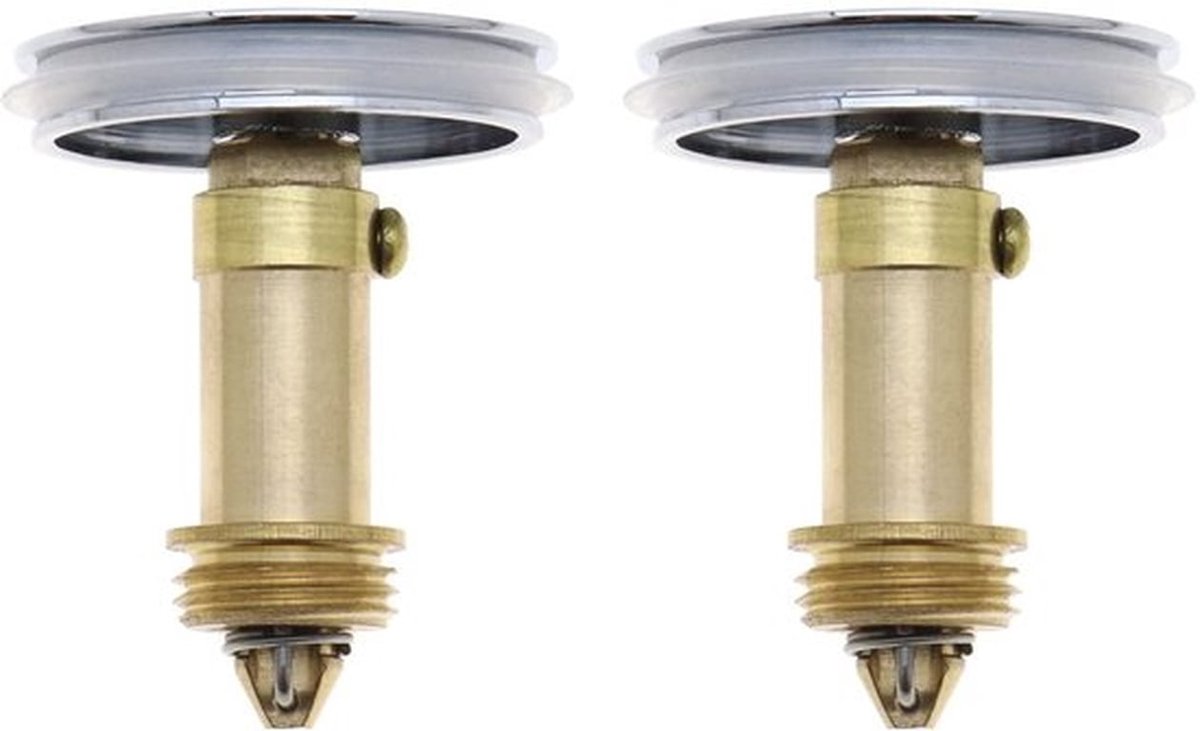 Gootsteenplug 38 mm - Pop-up Stopper - Messing - 2 Stuks - Afdichtring - Duurzaam en Corrosiebestendig - Afvoerplug