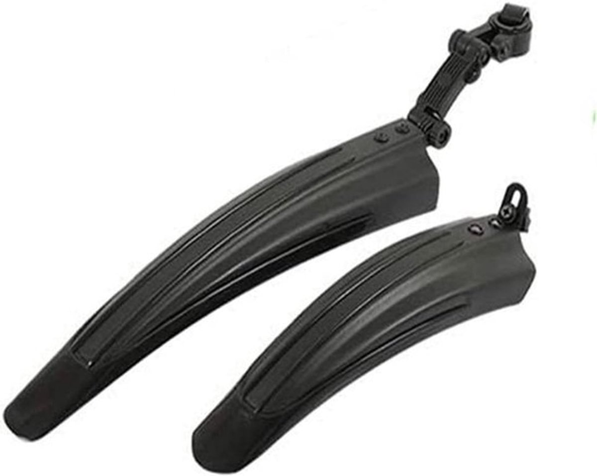 - Universeel Fiets Spatbord Set - Verstelbaar - Zwart - Road Mountainbike - Voor en Achter Modder Guard Fender - Fietsen Accessoires.