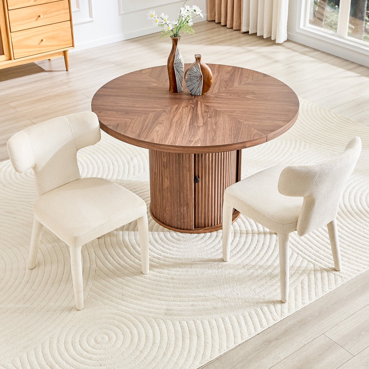 Clruro Eetkamerstoelen - 80,7 cm - 2 Stuks met T-Vormige Rug - Stof en Metaal