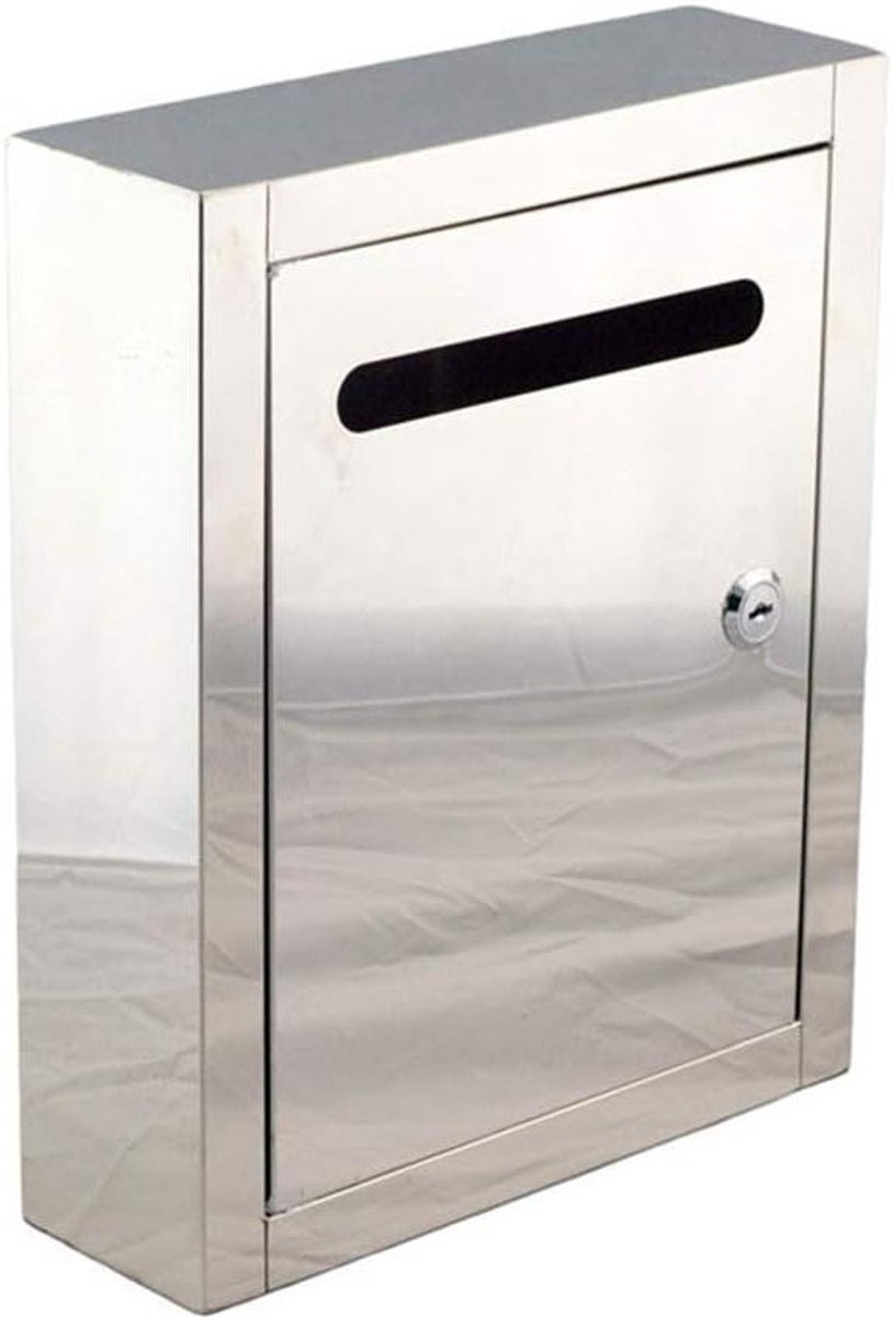 Brievenbus met slot - Pakketbox - Veilig post ontvangen - Grote capaciteit - 25x8x30cm - Zilver