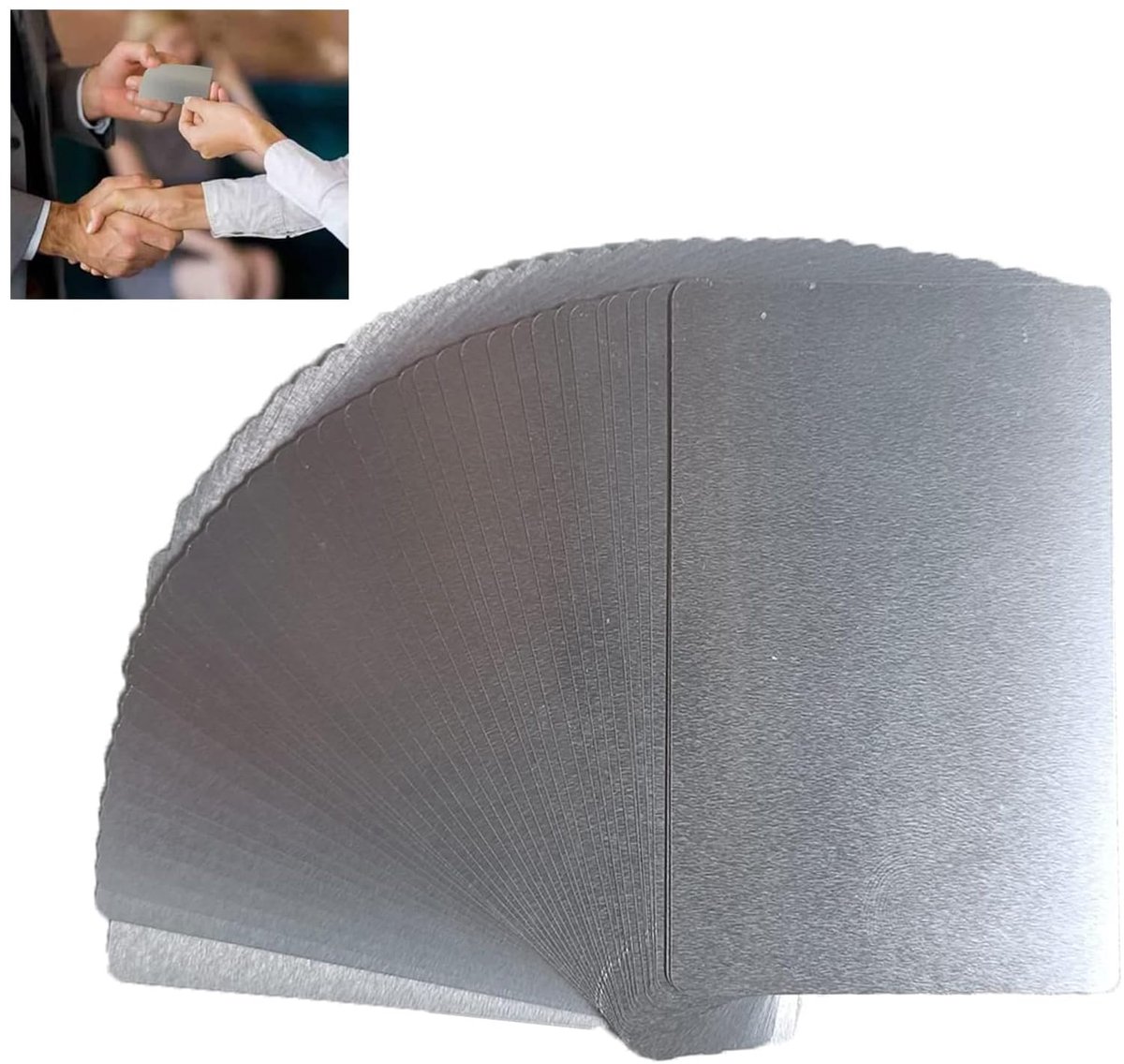 Aluminium Plaque, Visitekaartje met Lasergravure, Visitekaartjes Van Aluminium, Dikke 0.21mm, voor Kantoor en DIY Cadeaubon(Zilver, 8.6 x 5.4cm)
