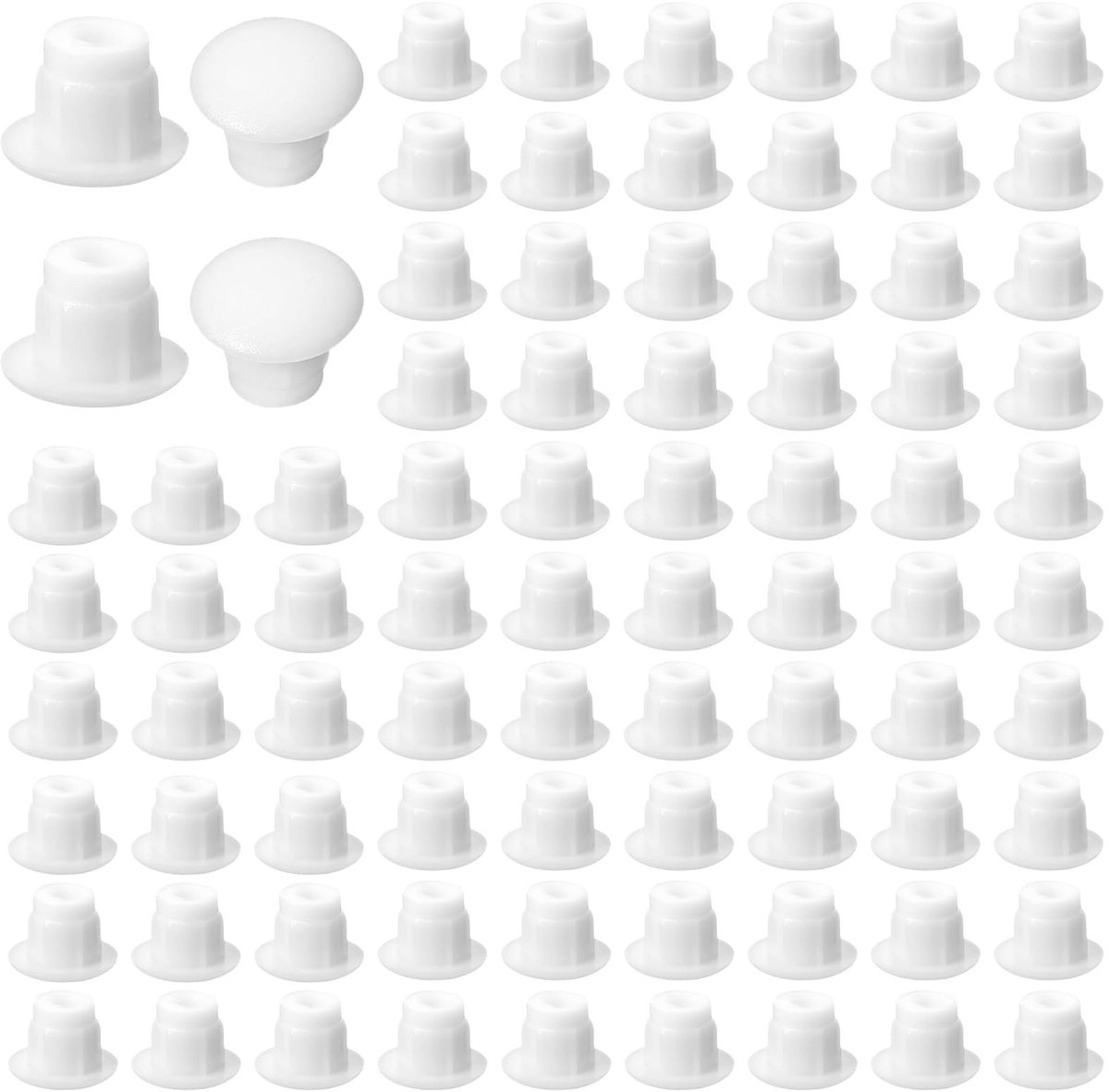 500 stuks afdekdoppen voor boorgaten, 5 mm, gatstopen, meubels, gatafdekking, wit, kunststof blinddoppen, gatdoppen om in te drukken, kastschroeven voor schroeven en gaten