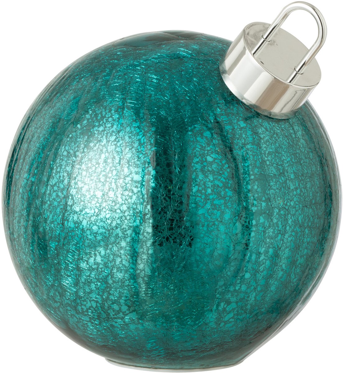 J-Line decoratie Bal - glas - turquoise - medium - LED