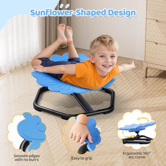 Sensorische Stoel - Draaistoel Kinderen - Coördinatie Training - 360 Graden Rotatie - 50 x 53 cm - Hemelsblauw — afbeelding 5