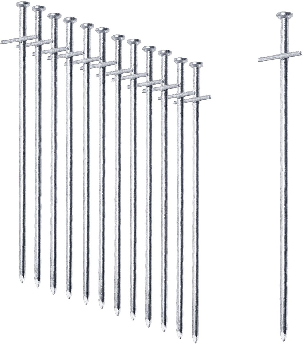 Galvanised Steel Tent Pegs for Rocky Ground 23 cm | for Camping and Outdoors for Hard Surfaces and Stone Floors | Available in Sets of 4 - 48, Adult (Unisex), 12 Stück