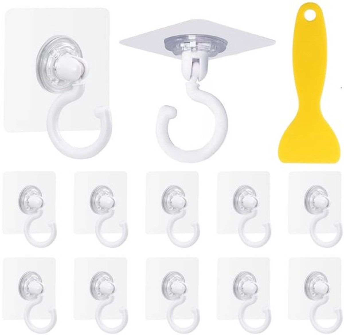 Virtubuy - Ceiling Hooks - Zelfklevende haken - Geen boren - Transparant - 360°