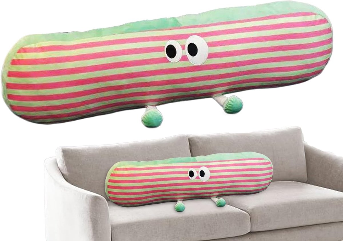 Gestreept Knuffelkussen - Lang Kussen - Ontspannen Lezen - Afneembare Hoes - 90 cm - Meerdere Kleuren