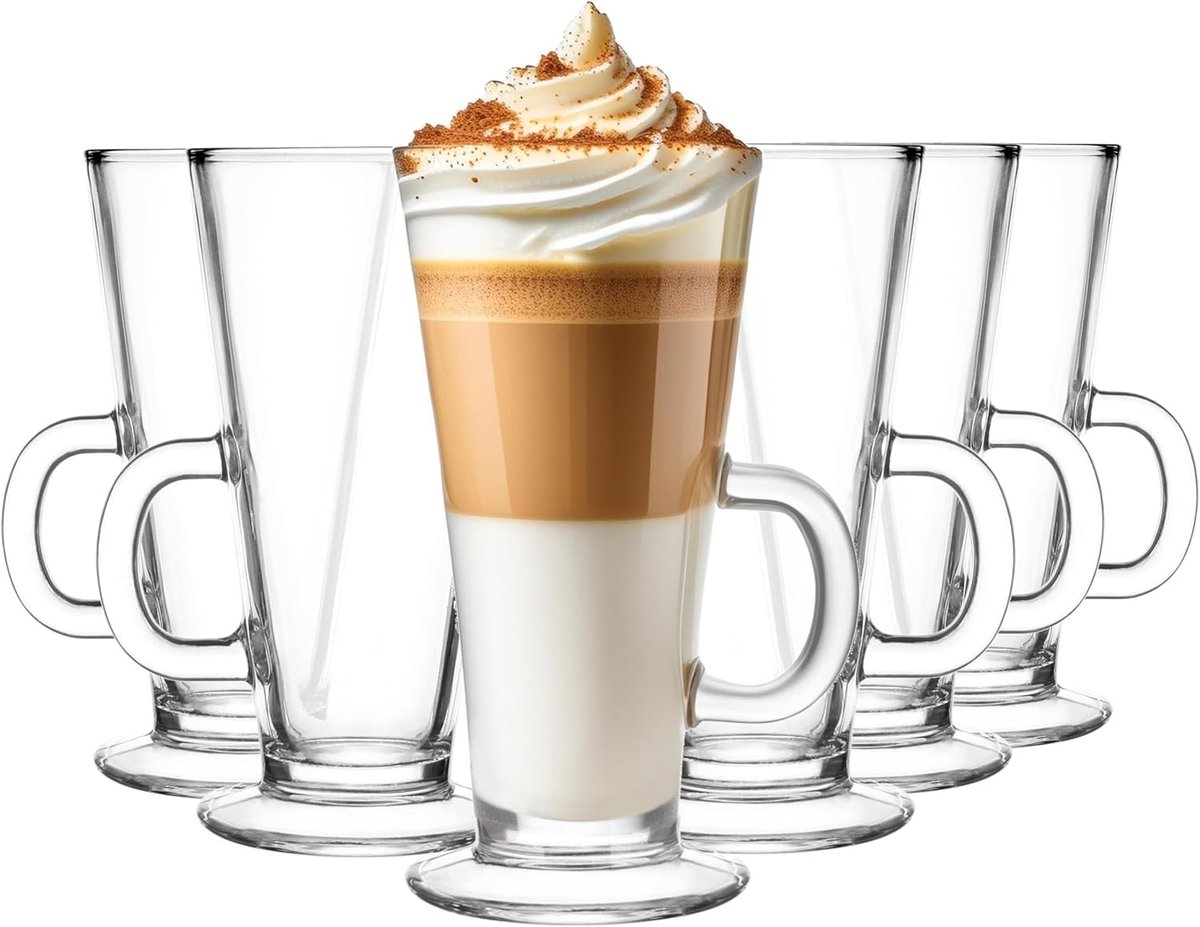 Glazen Drinkglazen Set - Helder Glas - Vaatwasserbestendig - Voor Koffie en Thee